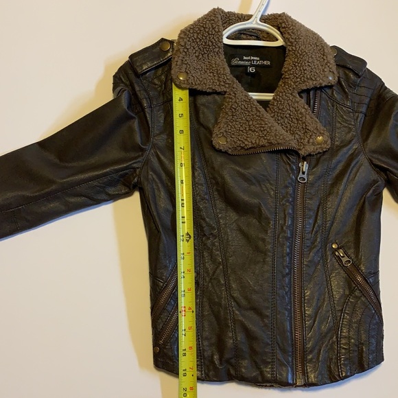 Just Jeans Brown Leather Bomber Jacket - Women’s AU Size 6 - Picture 9 of 10